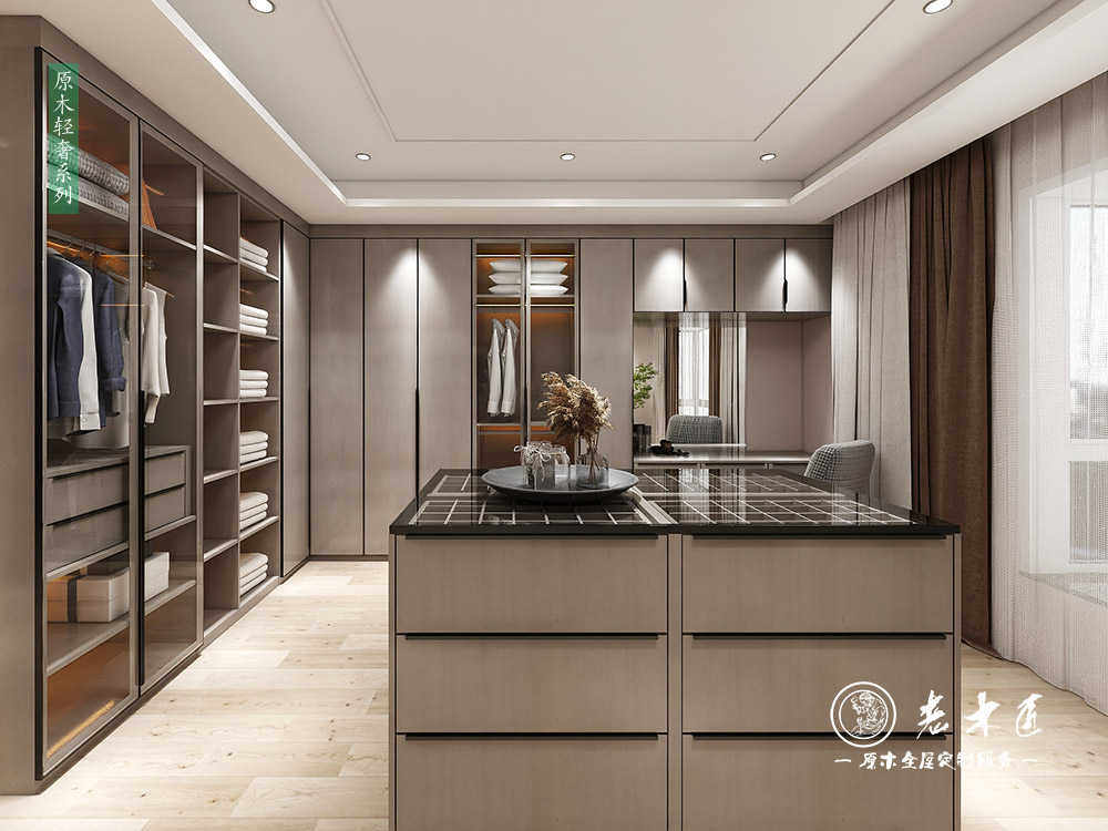 輕奢風格衣柜效果圖_現代輕奢衣柜